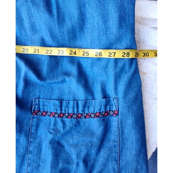 Go Softly Patio House Dress Mumu XL Plus Jean Denim Floral Embroidered Comfy - Picture 9 of 10